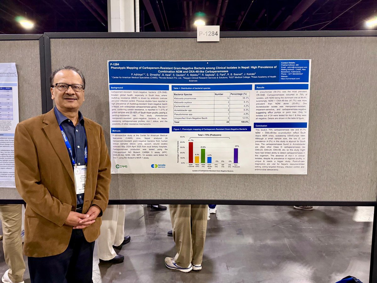 AMR MAPPING from NEPAL presented at IDWeek 2025 at Atlanta, GA, USA 

It was our pleasure to present our AMR mapping from CAMS, Nepal, at IDWeek 2025 in Atlanta, USA.

We are thrilled to receive all the positive remarks &amp; feedback from the global attendees!

#IDweek2025 #IDweek
