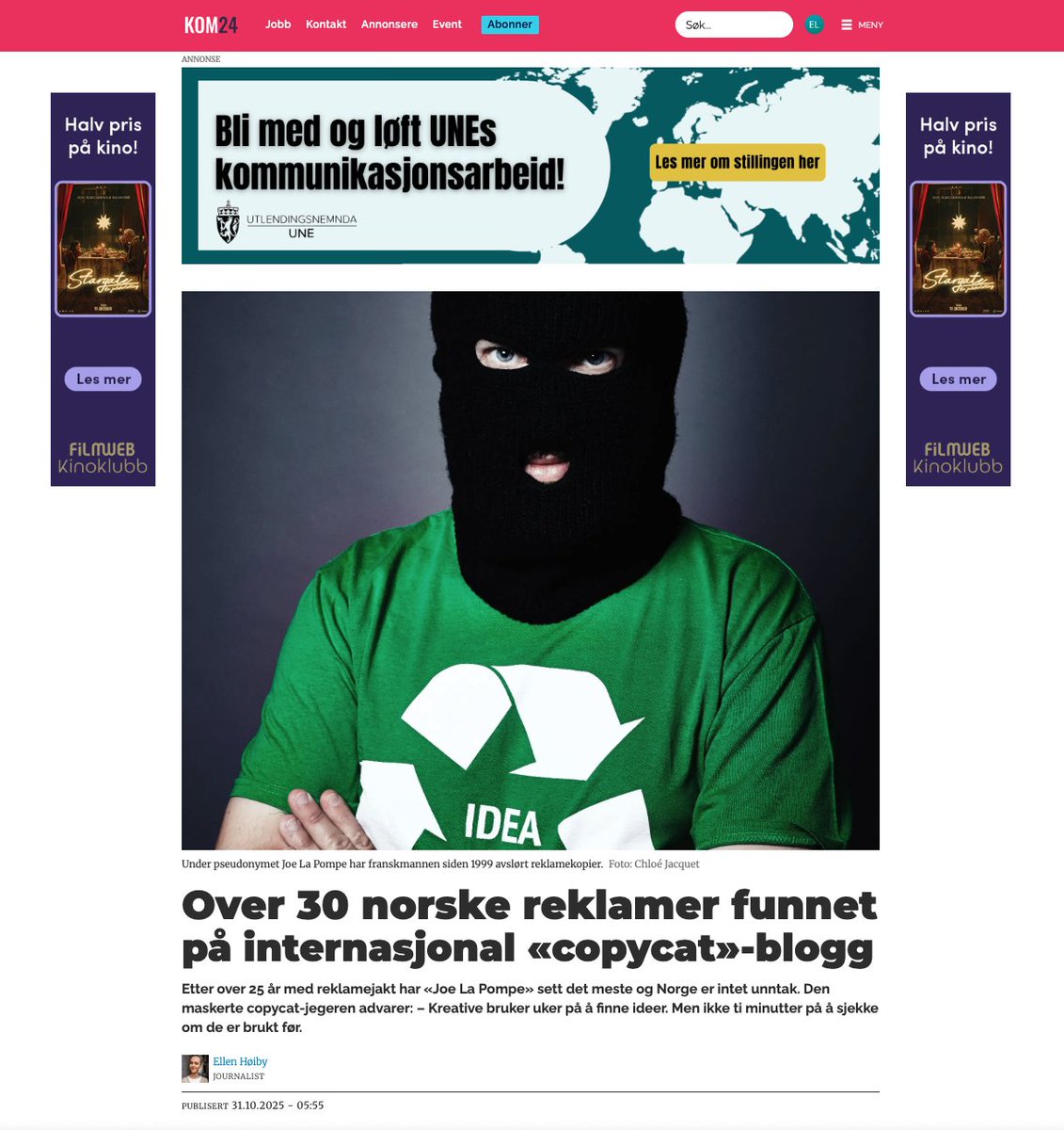 Interviewed by <a href="/KOM248/">KOM24</a> Norway 🇳🇴 kom24.no/joe-la-pompe-k…