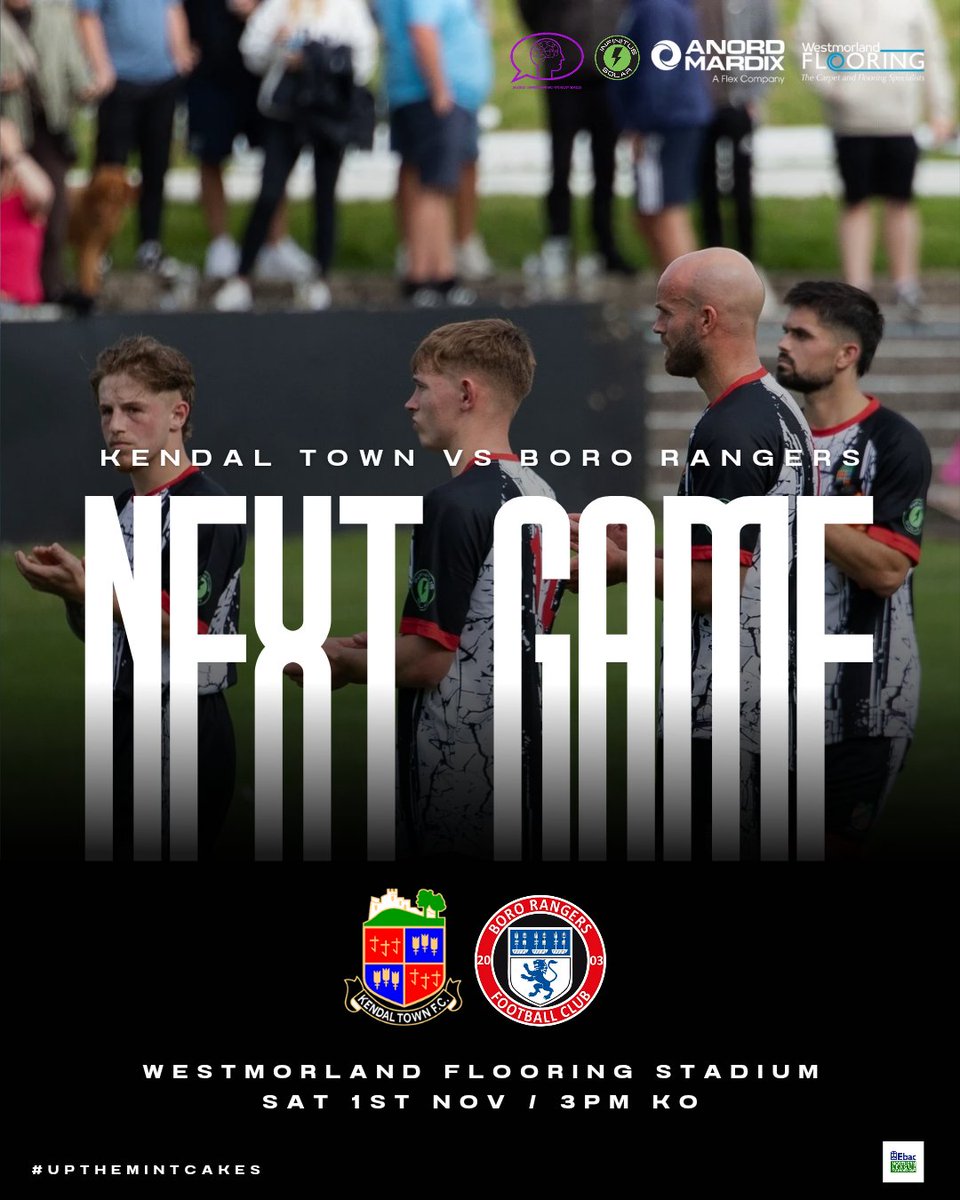⏩ We have another big game in store tomorrow as we return to the Westmorland Flooring Stadium to take on Boro Rangers!

🗓️ Sat 1st Nov
🕒 3pm KO
🎟️ £8/£5/£3/£1
💳 Cash or card
🍺 Bar open and food available 
🗞️ Printed programme

#UpTheMintcakes
