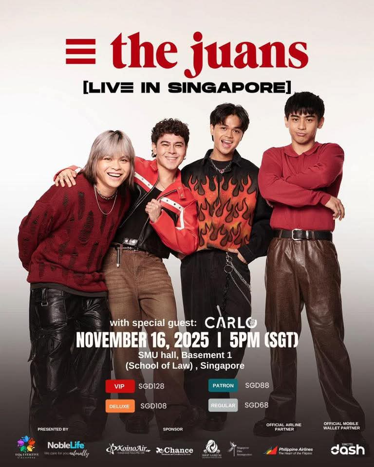 philconcerts's tweet photo. Singapore! Meet The Juans at SMU Hall 1 (School of Law), Singapore, on November 16, 2025. Tickets are available at https://t.co/Nos45Mz41d https://t.co/YOnhTtSqCS