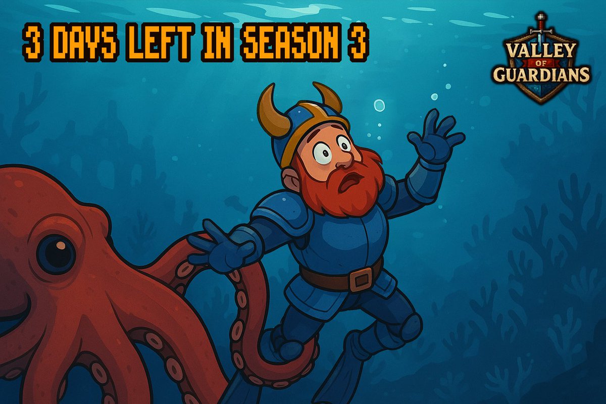 The Siren Queen is warming up her vocal cords for the finale. Cerebron’s circuits are buzzing. Granny’s… well, being Granny.

Only 3 days left in Season 3! Don’t get left behind. Go! ⚔️

Remember to spend your GC, it resets after season is over!

➡️valleyofguardians.xyz