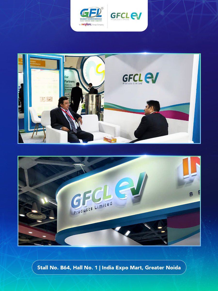 fluorochemicals's tweet photo. An energetic start to The Battery Show India 2025. 
GFCL EV showcased innovative solutions shaping the future of energy storage on Day 1 at India Expo Mart, Greater Noida.

Join us for Day 2! Waiting to see you there. 

#TheBatteryShowIndia #INOXGFL #GFCLEV #BatteryTechnology #CleanEnergy #EVRevolution #IndiaExpoMart #Day1Highlights #PoweringTheFuture #IndiaKiEnergy