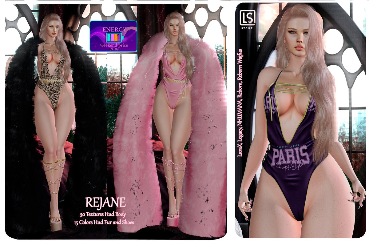 ls_store3's tweet photo. ❤️WEEKEND SALE 90L$ SL STORE 

REJANE - 30 Textures Hud Body / 15 Colors Hud Fur and Shoes
LaraX, Legacy, NHUMANA, Reborn, Reborn Waifus 

LM : https://t.co/oWWWPwmubQ https://t.co/mAgMUAjjMA