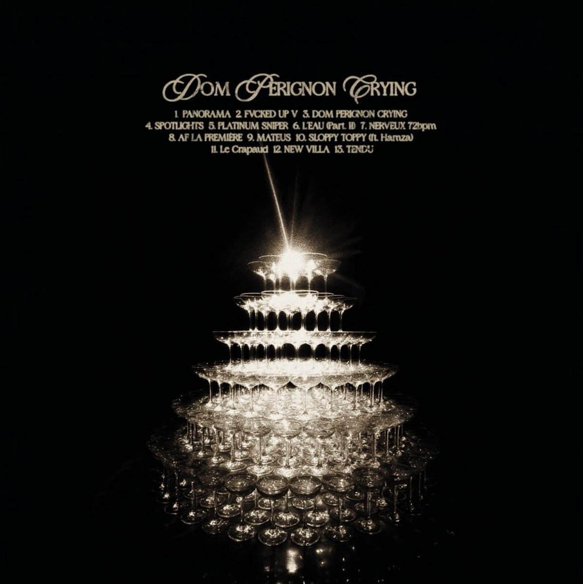 NOUVEL ALBUM 
« DOM PERIGNON CRYING » 
disponible partout merci à tous 🖤🍾

bio.to/domperignoncry…