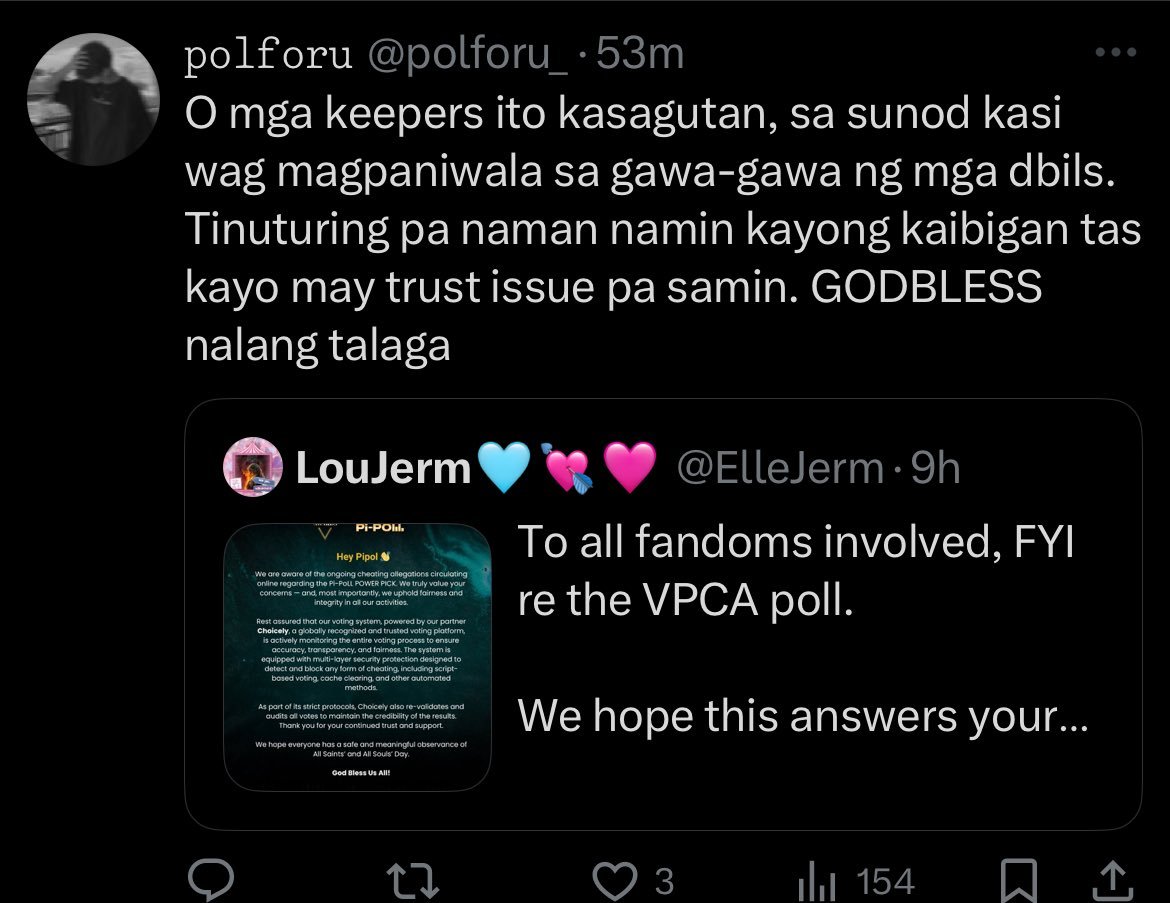 Pasintabi, tatahol ako.

Tutal mahilig talaga kayong mag-generalize, Catchers. You keep accusing us of being shady, yet you are the ones who can’t stop posting shade tweets day after day. The issue already died down, but your noise? Hindi pa rin. 

Let me remind you nga: existing