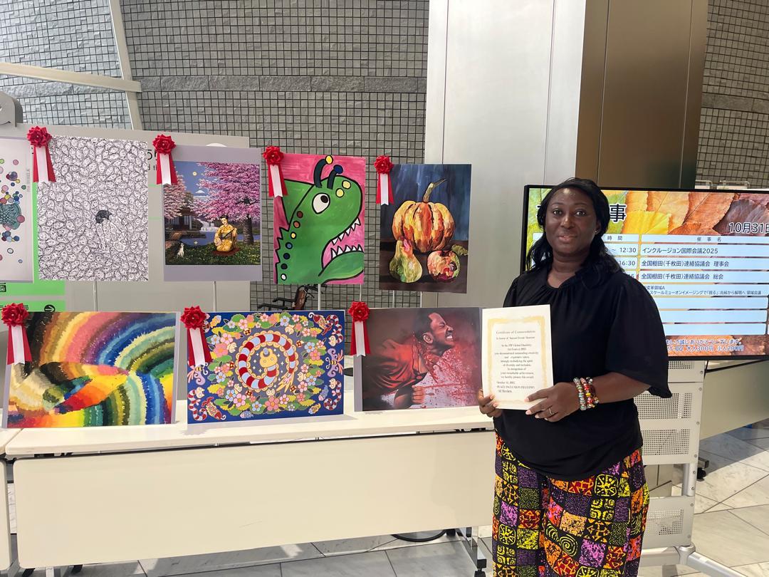 SpynoArt's tweet photo. I'm deeply honored and humbled to receive the Best Artist Award at the PIP Global Disability Art Festival 2025 in Japan for my work titled “Within the Trauma of Disability.”

This recognition is not just a personal achievement but a celebration of resilience and creativity https://t.co/By7X8RiHI5