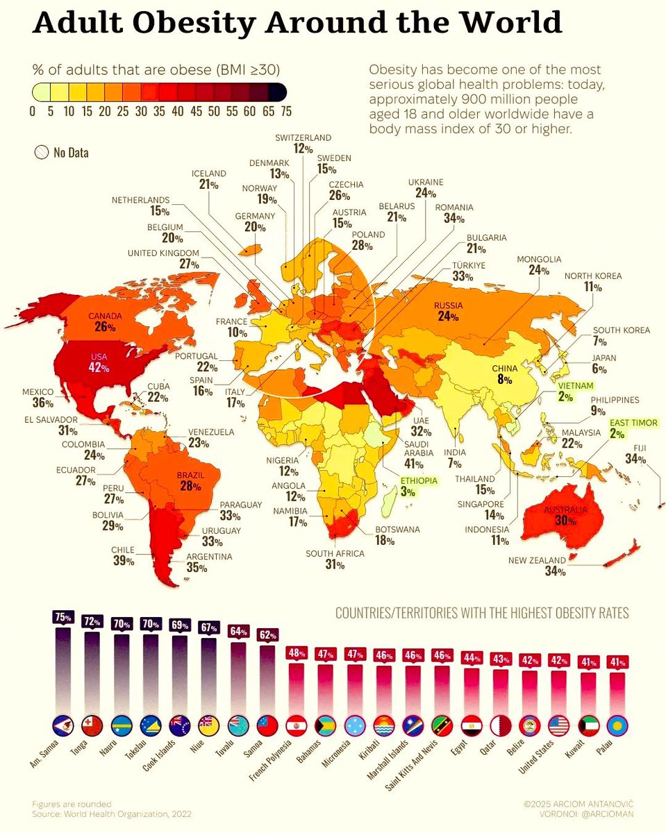 iamhardeytoro's tweet image. According to researches, as of 2022, about 43% of adults globally were classified as overweight and 16% of them are obese.

This is will tell us the rate at which we all are unhealthy. 

This is not the point because it has been stated by the WHO that at least 2.8 million people…