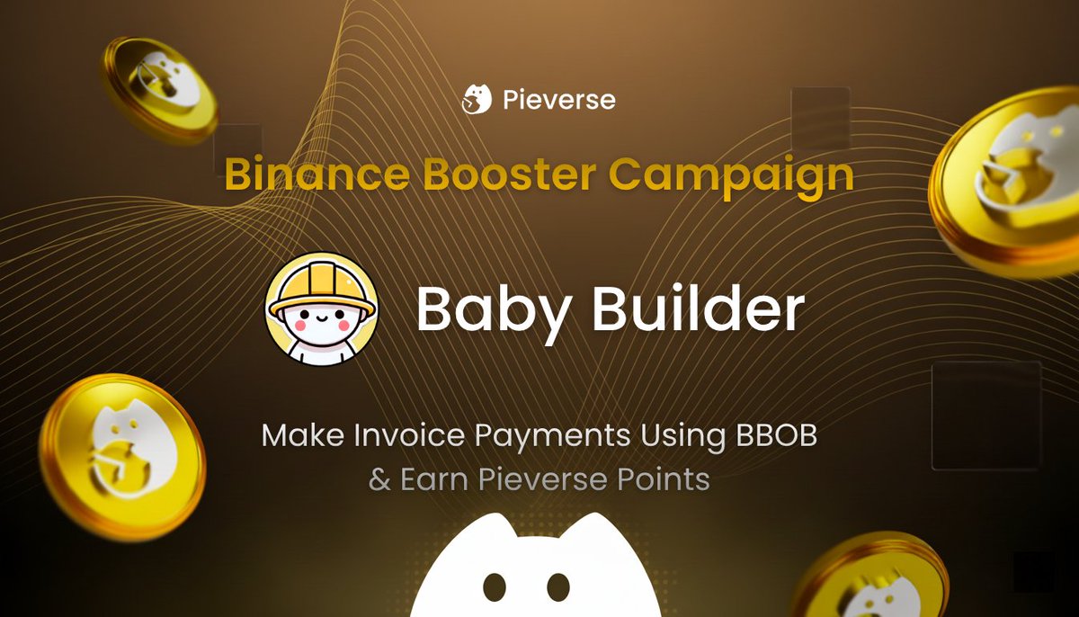 _BabyBuilder's tweet image. We’re excited to be part of the @pieverse_io Booster Campaign and the growing Timestamping Alliance. During this phase, our community can issue on-chain invoices and receipts using our token through Pieverse Timestamping.

For Binance Wallet users, pay an invoice with BBOB to