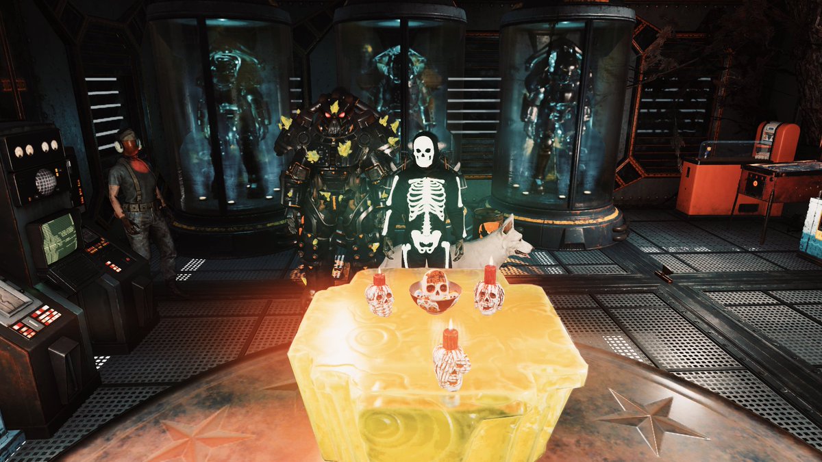 55STat's tweet photo. Happy Halloween waste landers! Make sure to get the candy from the Camps. 🎃👻💀🍬🍭😈
#fallout #fallout76 #fallouttvshow #Fallout76camp #enclave #spookyscorched #falloutshelter #gaming #gamingislife #videogame #gamer #falloutcamp #falloutonprime #HappyHalloween #Halloween2025 https://t.co/DRyMyFovuf