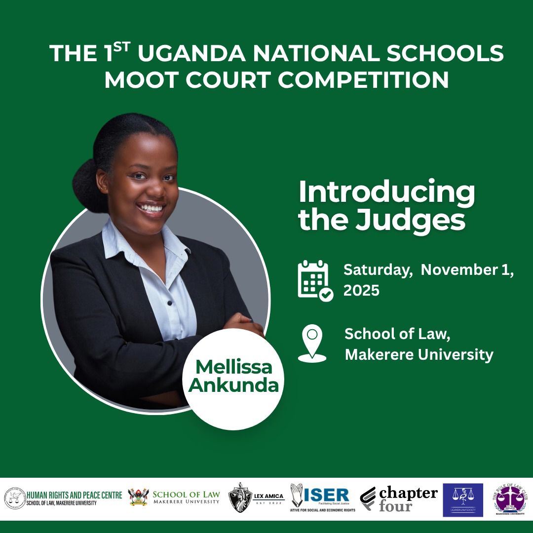 The 1st Uganda National Schoold Moot Court Competition 

#NationalSchoolsMoot

Meet Our Judges
Mellissa Ankunda (<a href="/AnkundaMellissa/">Mellissa Ankunda</a>)