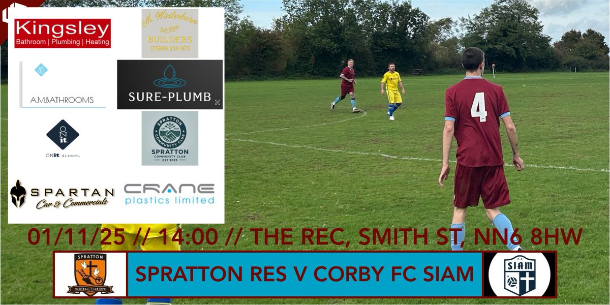 SATURDAYS GAMES

The Firsts look to try and build of last weeks great win with a trip to <a href="/KetteringNomads/">Kettering Nomads FC</a> 

The Reserves are at The Rec hosting <a href="/SiamFootball_/">FC Siam</a> in a crunch clash down the bottom end of Division 3