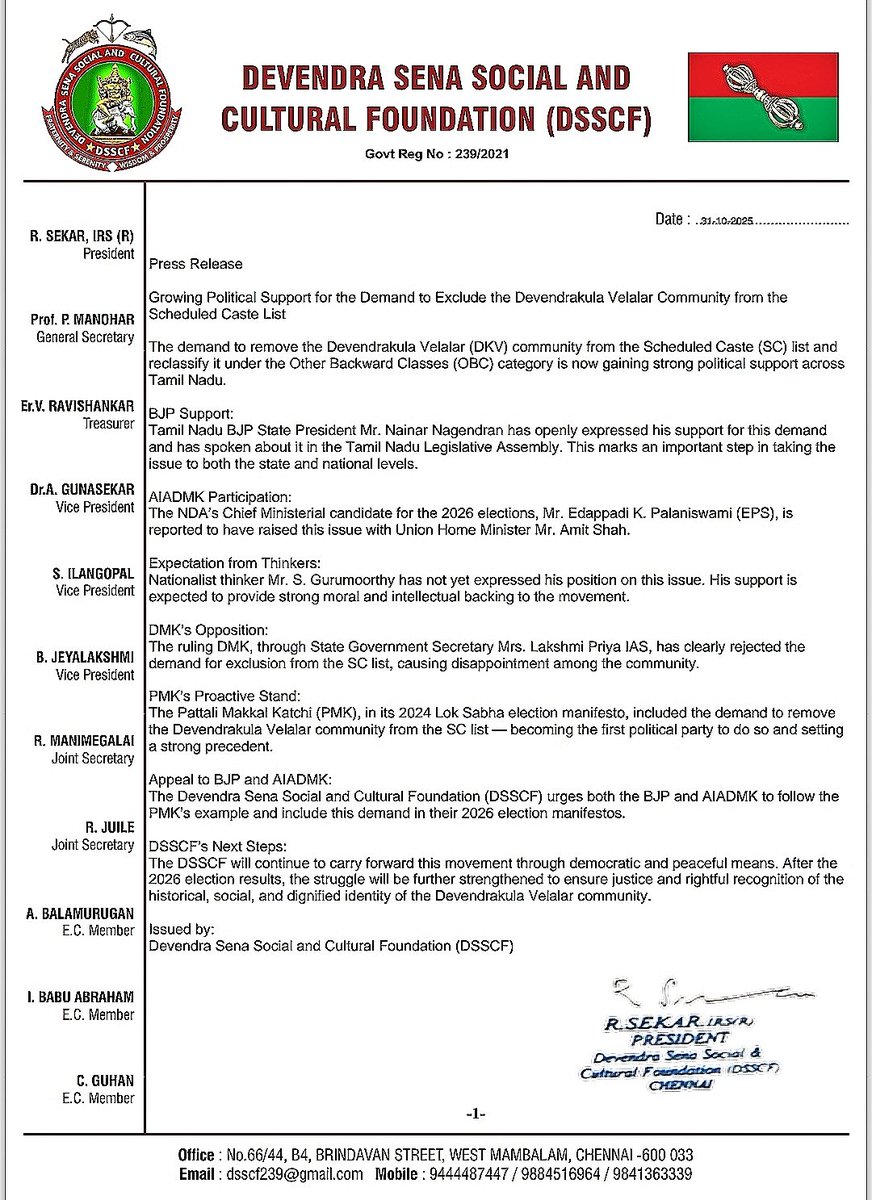 #ExcludeDKVfromSC

<a href="/narendramodi/">Narendra Modi</a> 
<a href="/PMOIndia/">PMO India</a> 
<a href="/AmitShah/">Amit Shah</a> 
<a href="/PIBHomeAffairs/">PIB - Ministry of Home Affairs</a> 
<a href="/sgurumurthy/">S Gurumurthy</a>
<a href="/rajbhavan_tn/">RAJ BHAVAN, TAMIL NADU</a>

<a href="/mkstalin/">M.K.Stalin - தமிழ்நாட்டை தலைகுனிய விடமாட்டேன்</a>
<a href="/CMOTamilnadu/">CMOTamilNadu</a>
<a href="/EPSTamilNadu/">Edappadi K Palaniswami-SayYEStoWomenSafety&AIADMK</a>

<a href="/NainarBJP/">Nainar Nagenthran</a> 
<a href="/annamalai_k/">K.Annamalai</a>
<a href="/HRajaBJP/">H Raja</a>
<a href="/draramadoss/">Dr ANBUMANI RAMADOSS</a>
<a href="/Gayatri_Raguram/">Gayathri Raguramm - Say No To Drugs & DMK</a> 
<a href="/KasthuriShankar/">Kasturi</a> 
<a href="/AnanthAyyasamy/">Ananthan Ayyasamy</a>
<a href="/sathrak1967/">Damodharan Prakash</a>
<a href="/PadmanabhanNaga/">Padmanabhan Nagarajan</a>