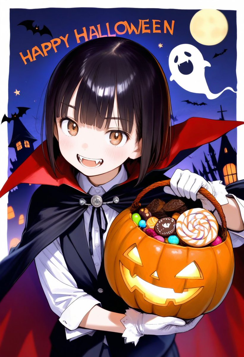 hirofuminijie's tweet image. こんばんワンガール✌ 血よりお菓子くれ🦇