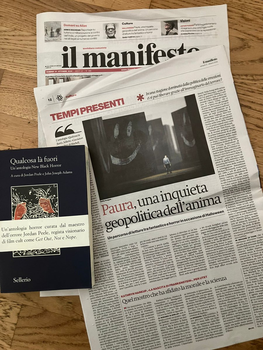 sellerioeditore's tweet image. "Un importante volume che raccoglie una ventina di autori e autrici afroamericani, britannici di origine caraibica o canadesi afrodiscendenti, impegnati a definire i contorni del «New black horror»". #Qualcosalàfuori #JordanPeele @ilmanifesto