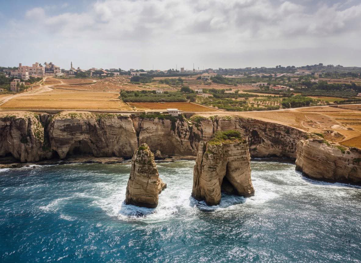 صورة عمرها 100 سنة ملوّنة حديثًا لمدينة بيروت و صخرة الروشة 🇱🇧❤️