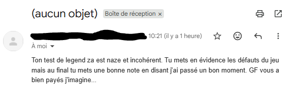 Non, mais vous avez raison, ce sont les fans de Pokémon qui sont problématiques...

Pas ceux qui 2 semaines après ton test t'envoient encore des messages privés dans ta boite mail