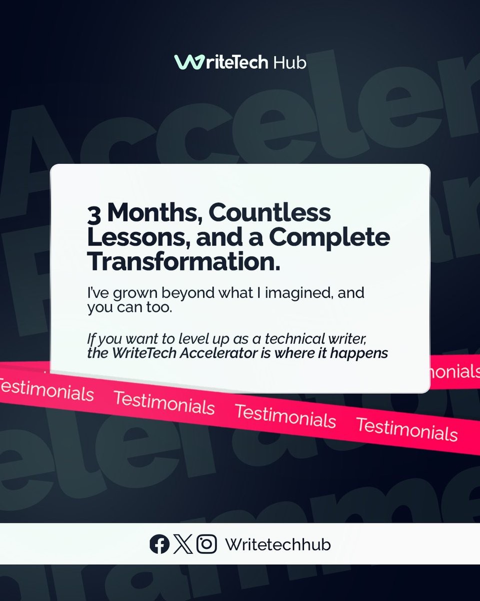 WriteTechHub's tweet image. We’re so proud of you, Olamide!  
We can’t wait to see you take the job market by storm and put those skills into action. 
See you at graduation! 🎓✨
#AcceleratorProgram #TechnicalWriters #TechJourney #WomenInTech #WriteTechHub #CommunitySpotlight