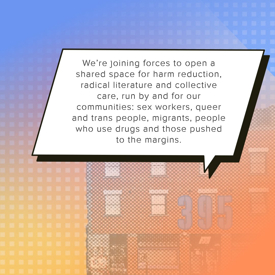 We're joining forces and opening a shared space for harm reduction, radical literature and collective care, run by and for communities pushed to the margins: sex workers, queer &amp; trans people, migrants, and people who use drugs.