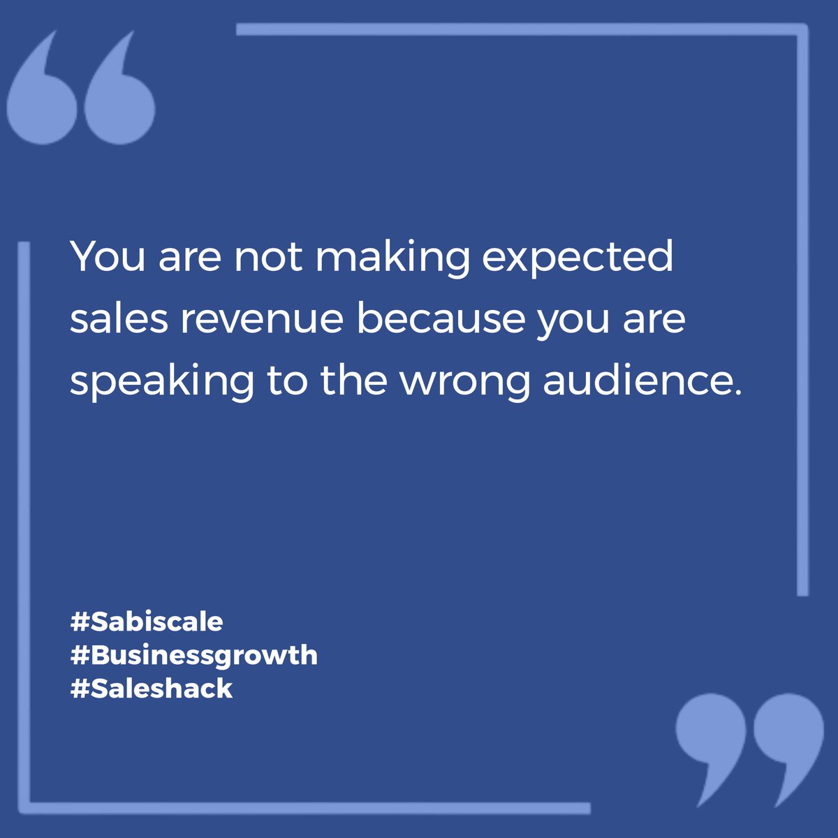 sodipo_ayodele's tweet image. Stop speaking to the wrong audience.

#Sabiscale
#Businessgrowth
#Saleshacks
#Audience
#TGIF
#Revenue