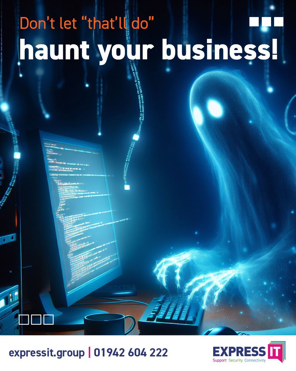 expressitgroup's tweet image. 🎃 This Halloween, the scariest thing isn’t ghosts, it’s a business running on a foundation of “that’ll do.” 

At Express IT, our approach is simple - do what’s right, not what’s easy.  

📩 hello@expressit.group  
🌐 expressit.group  
☎️ 0330 175 8282