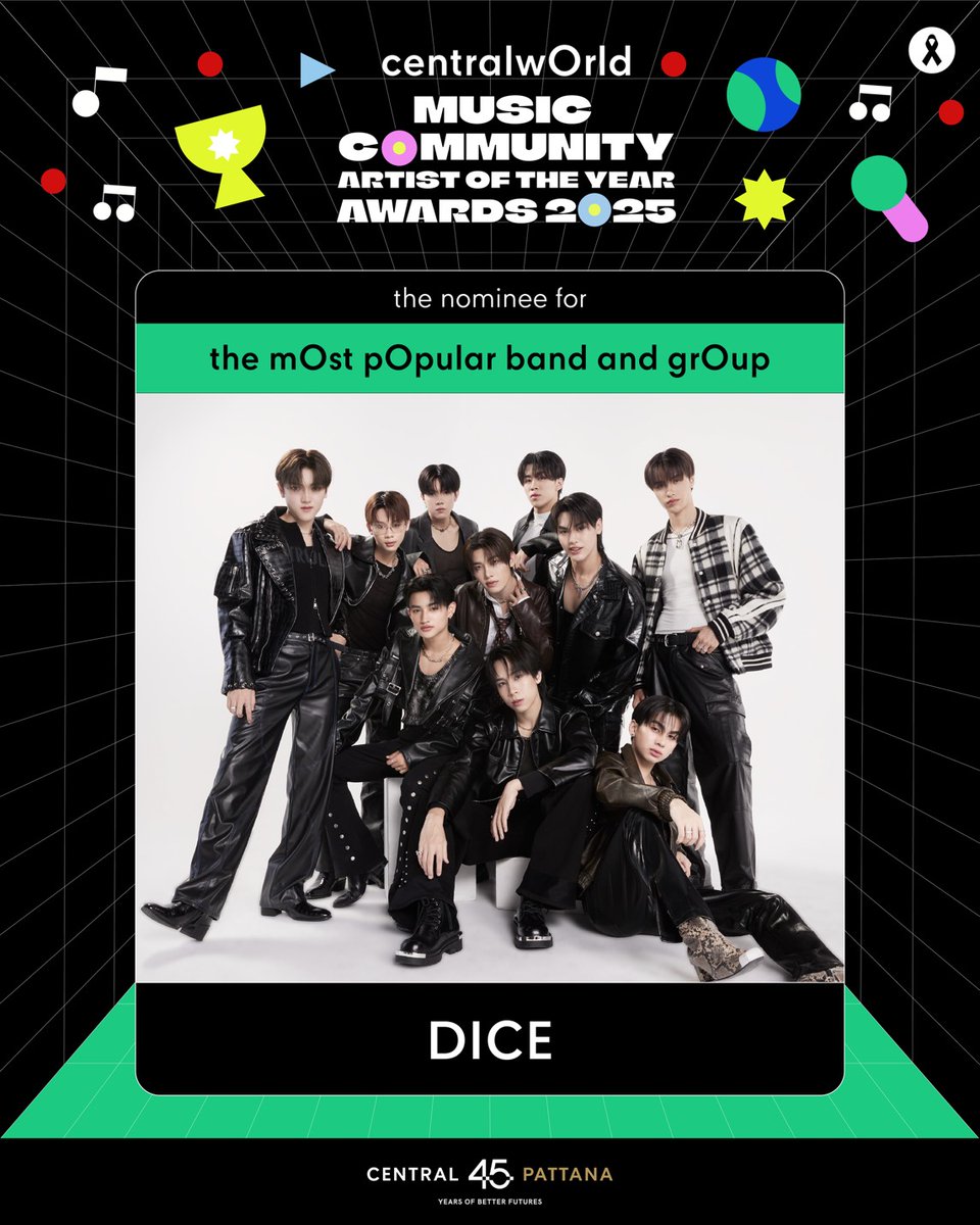 เริ่มโหวตแล้ว CTW Music Community Artist Of The Year Awards 2025 รีบมาโหวตให้ DICE ใต้โพสต์นี้กันได้เลย!

📢 สามารถโหวตตั้งแต่วันนี้ - 14 พ.ย. 2568
(สิ้นสุดการโหวตที่เวลา 18:00 น. ของวันที่ 14 พ.ย. 2568)

กติกาการโหวต centralwOrld Music Community Artist Of The Year Awards 2025
-