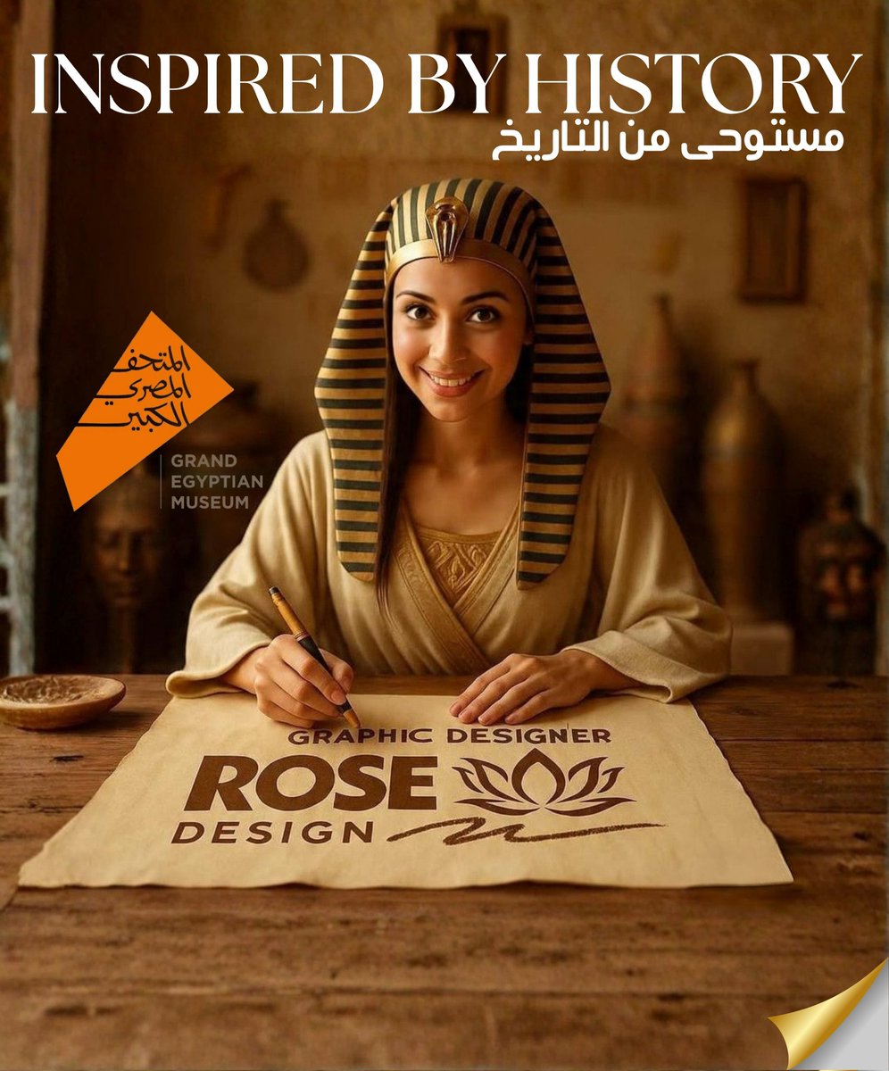 RoseDesign810's tweet photo. Inspired by History... Designed for the Future.
من عبق الحضارة المصرية تولد لمسة إبداع حديثة ✨
ندمج الأصالة بالفن لنصنع هوية تليق بعراقة فكرتك  
010 69114645 
 #GraphicDesign #EgyptianInspiration
#روز_ديزاين_للتصميم_الجرافيكى #EgyptianMuseum #Egypt #المتحف #المتحف_المصري_الكبير https://t.co/C4v5XAIcMP