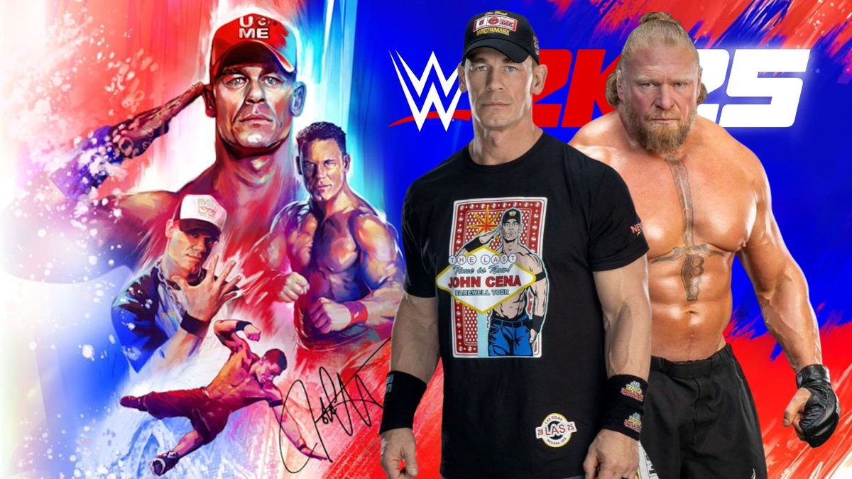 On revient sur #WWE2K25, John Cena WM 41 et Brock Lesnar '25 ont enfin leur render sur le jeu, sauf Ron Cena... ! 

On découvrira par la même occasion un Brock Lesnar en tenue In Ring grâce à un créateur de la communauté ainsi que l'entrée de John Cena WM 41 en tant que champion