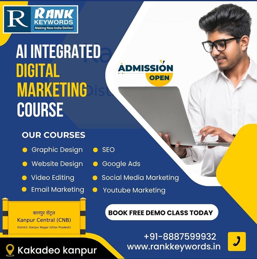 rank_group96838's tweet image. Join India&apos;s Most Trusted Al-Integrated Digital Marketing Training In Kanpur

At Rank Skills India, we are proud to pioneer a new era of learning Skills where Artificial Intelligence meets Digital Marketing.

#RankSkillsIndia #DigitalMarketing
#RankKeywords