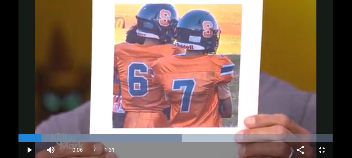 A few Sabre football players made an appearance on #livewithkellyandmark due to their jersey numbers 🏈