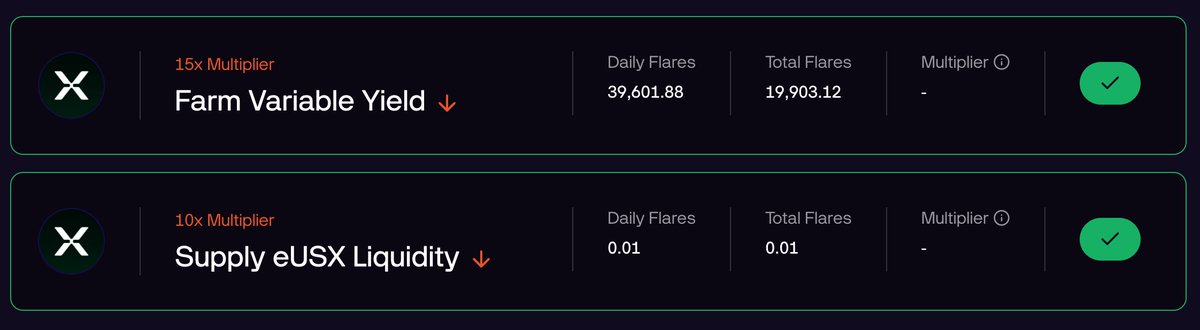GuigsLuke's tweet image. Oh nice, quick work from @solsticefi which is great to see!

Added funds to Exponent when it went live and it&apos;s now reflective on the app though looks to be a little behind!

So, here&apos;s what I did:

Farms Variable Yields

Added $200 in $USX daily, though did it in 2 transactions…