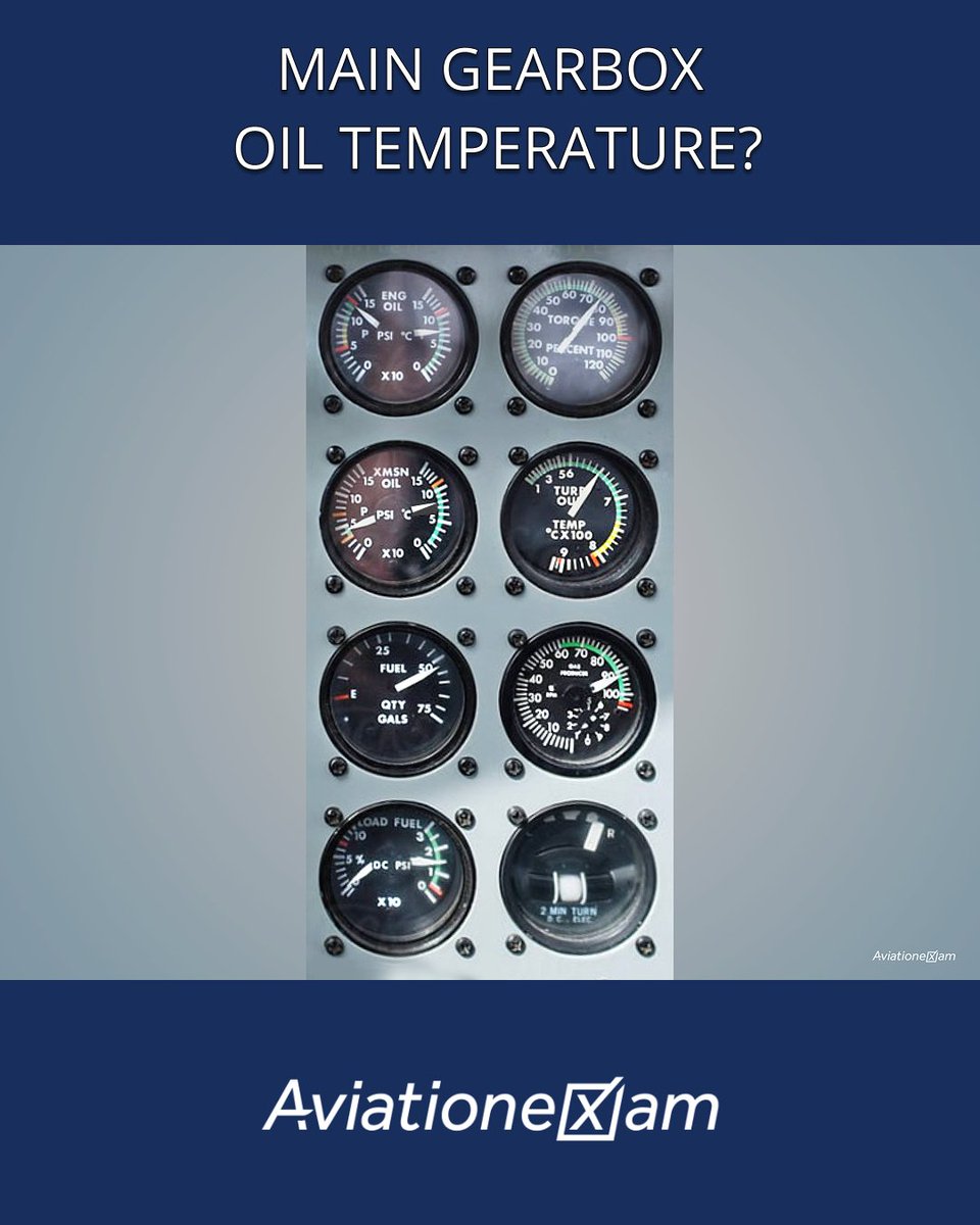 AVIATIONEXAM's tweet image. 📚 Systems Knowledge Check: Main Gearbox Oil Temp 🚁

Can you spot the main gearbox (XMSN) oil temperature on this panel?

👉 Swipe for the answer and learn how to find it!

#ATPL #AviationExam #PilotKnowledge #HelicopterSystems #FlightTraining #AvGeek #AviationLearning