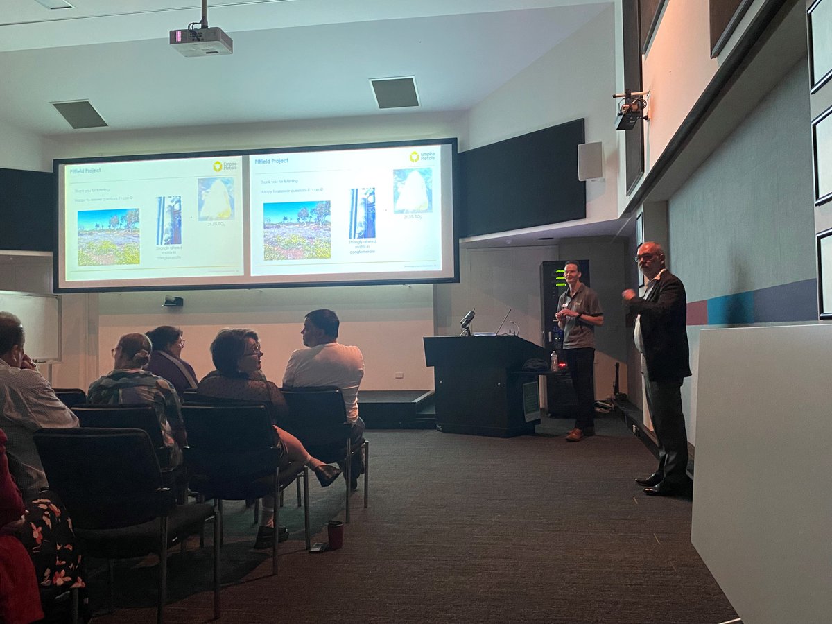 Empiremetalsltd's tweet image. #EEE’s Exploration Manager, Andrew Faragher, recently presented to the Geological Survey of Western Australia (GSWA), sharing insights into the Pitfield Project, its geological formations, and Mineral Resource Estimate model.

#Mining #Geology #Titanium #WesternAustralia $EPMLF…