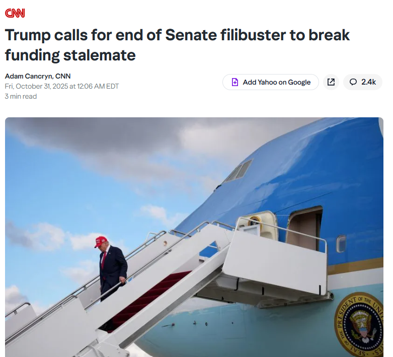 bipartisanburns's tweet photo. If the Republicans do this they are naive beyond comprehension. This is EXACTLY what the left wants, so they can abuse the budget process when they hold power, and they can blame the Republicans for ending it in the first place.
#fillibuster #shutdown https://t.co/vi6caLB3zI