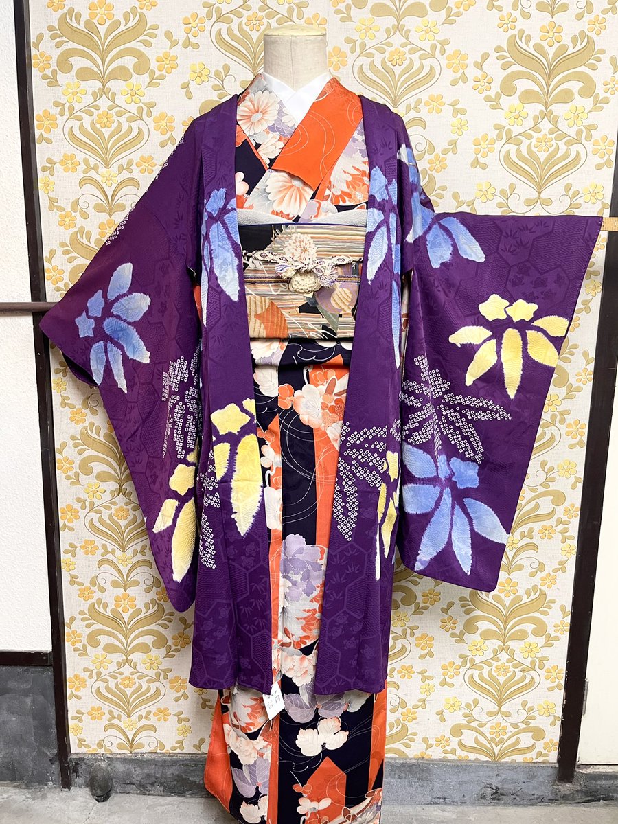 ♦︎きもの結♦︎全通柄袋帯　跳び兎　銀通し地　正絹♦︎20 ♦︎きもの結♦︎全通柄袋帯 跳び兎 銀通し地 正絹♦︎20