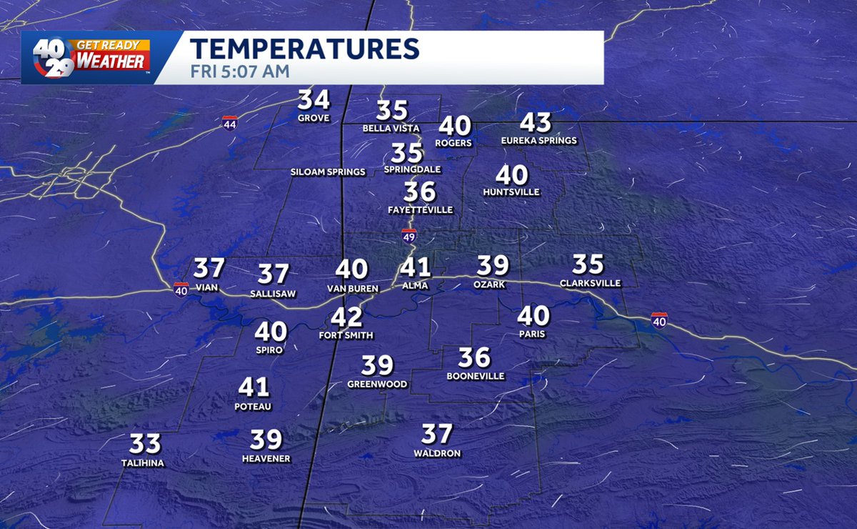4029Laura's tweet photo. Hi Everyone - it's an IMPACT Day.  We've got a FROST ADVISORY in effect until 9:00 this morning.  Take a look at our 5:00 am temps! https://t.co/zcvwhOLu3v