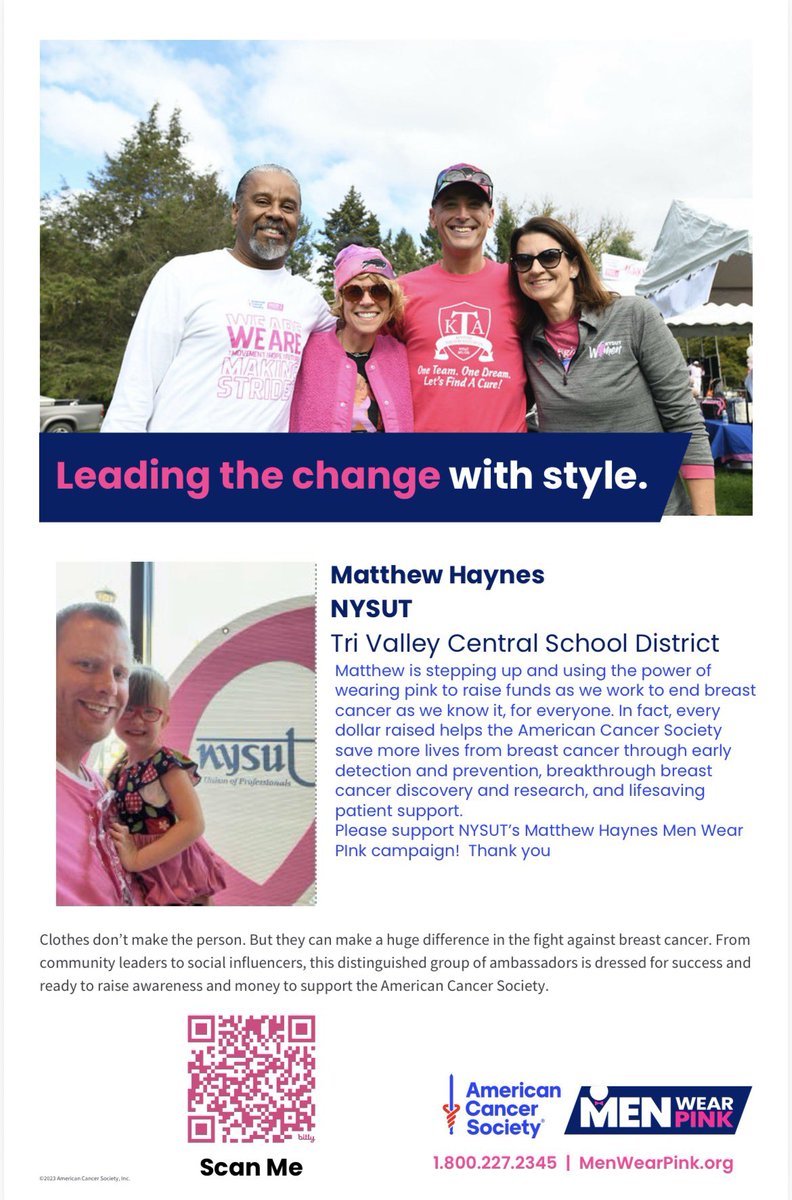 Today is the last day of Men Wear Pink and will mark 31 straight days of wearing pink! I’ve now raised over $6000. There’s a little over 15 hours left to donate, which you can do here: bit.ly/46pTklT?r=qr

Thank you so much for your consideration!