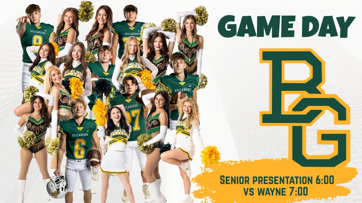 Join us at W.E. Buck Hellen Stadium as we honor our senior football players, cheerleaders, and dancers before their final regular season game. 
#BowlingGreenSchool #BucStrong #GeauxBucs #BucNation #WalkWorthy #BGS