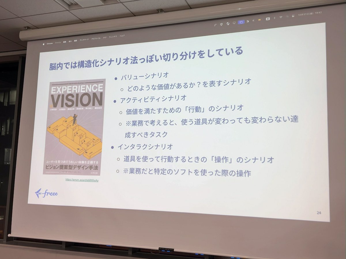 takusamar's tweet image. これすごく良い切り分け。
ついつい操作に目がいっちゃうけど、価値と行動をちゃんと見る。
 #DevKan