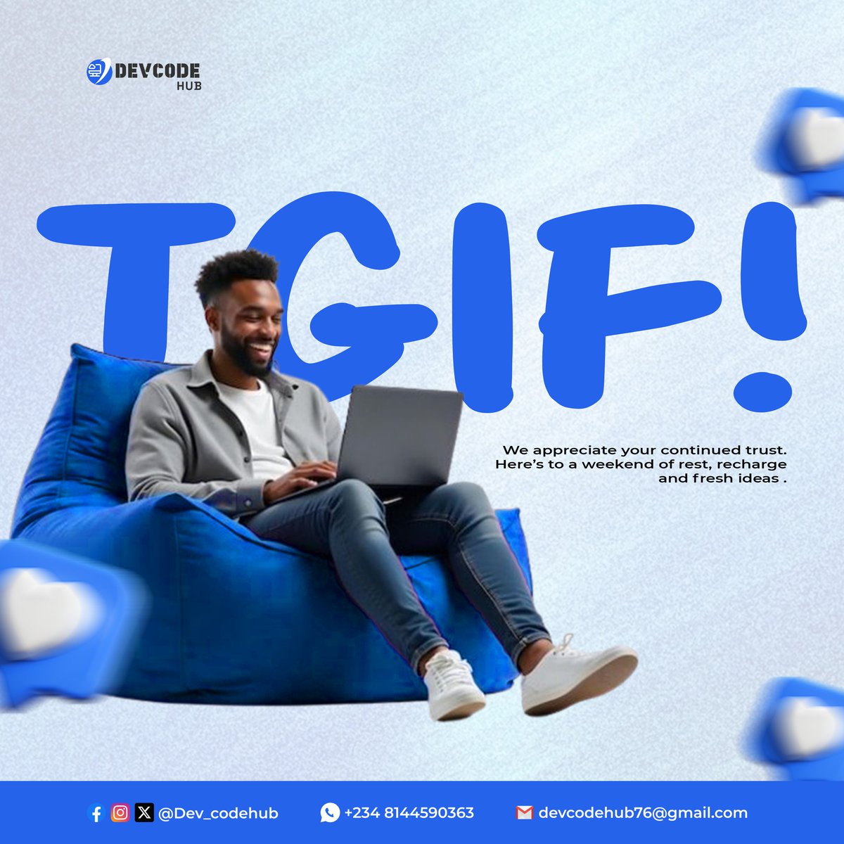 ProsperpLove's tweet image. Ladies and Gentle men, the weekend..........
Weekends are for fun, but try to write at least one line of code today
At @Dev_codehub, We build websites and Mobile apps that look like money 💰 
Send us that Dm today?
#Website #webdevelopmentframework