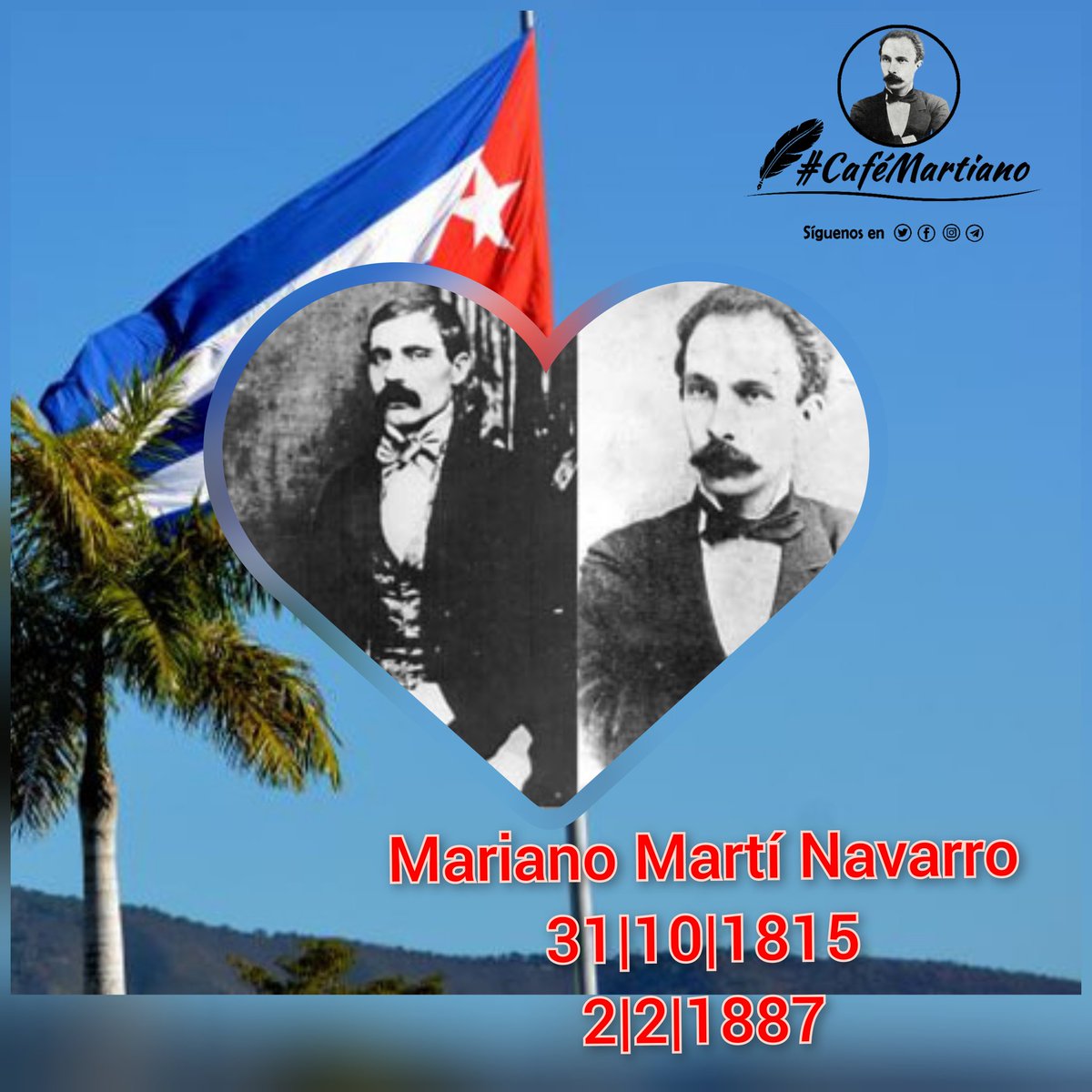 Buenos días 🇨🇺 #CaféMartiano

✍️“Papá es, sencillamente, un hombre admirable. Fue honrado, cuando ya nadie lo es. Y ha llevado la honradez en la médula, como lleva el perfume una flor, y la dureza una roca. Ha sido más que honrado: ha sido casto”.

 #CubaViveEnSuHistoria