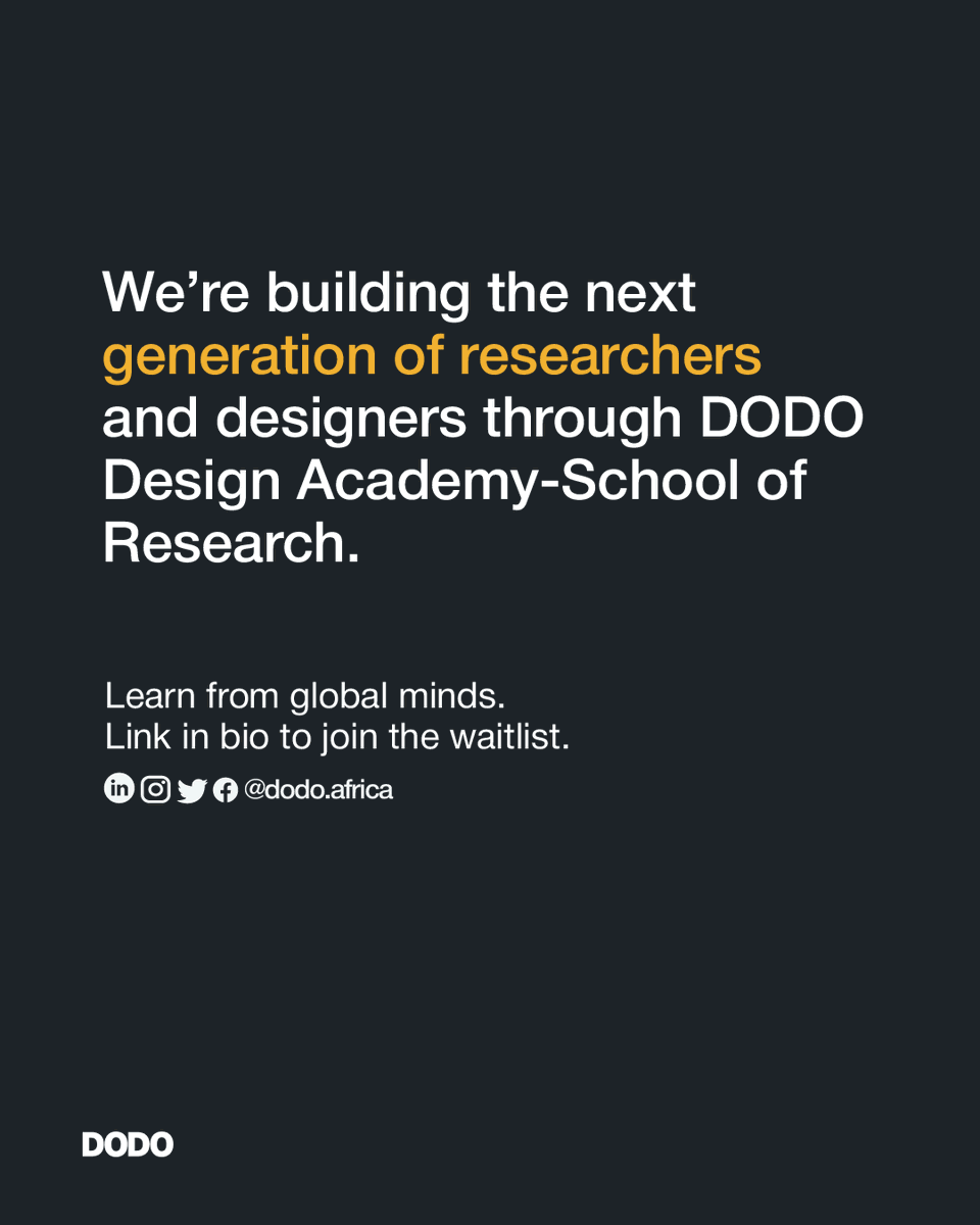 dodo_africa's tweet image. Tag every human-centered researcher who needs to save this.
#DDA #UXCourse #DesignLeaders #dododesign