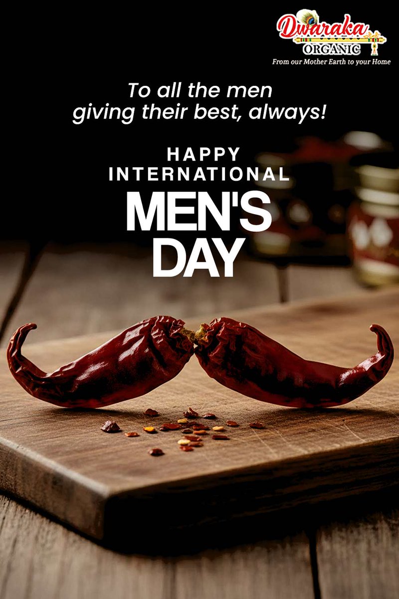 DwarakaO's tweet photo. A day to appreciate the men who give their best in all aspects of life. We wish you all a Happy International Men’s Day!

#DwarakaOrganic #HappyInternationalMensDay #FlavorOfTradition #FestiveFlavors https://t.co/lw7GLDfY9o