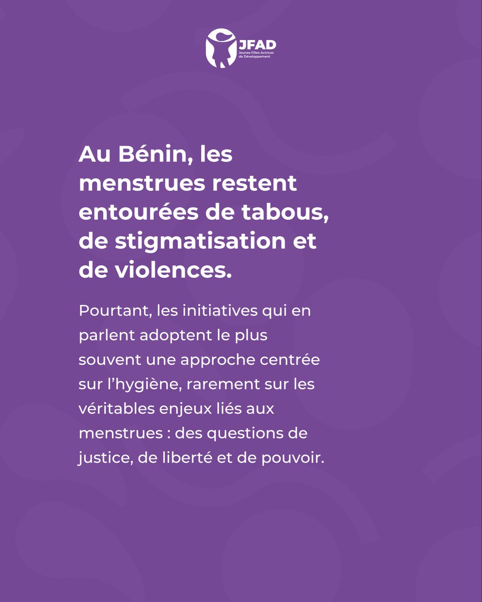 Jfad_Ong's tweet photo. Rejoignez-nous dans cette aventure pour ensemble visibiliser les vécus et les savoirs des personnes menstruées, et changer le narratif autour des menstruations.🩸 

Parce que parler des menstruations, c’est parler de justice, de liberté, de pouvoir… ✊🏾

#JFAD https://t.co/DvArq8nQiQ