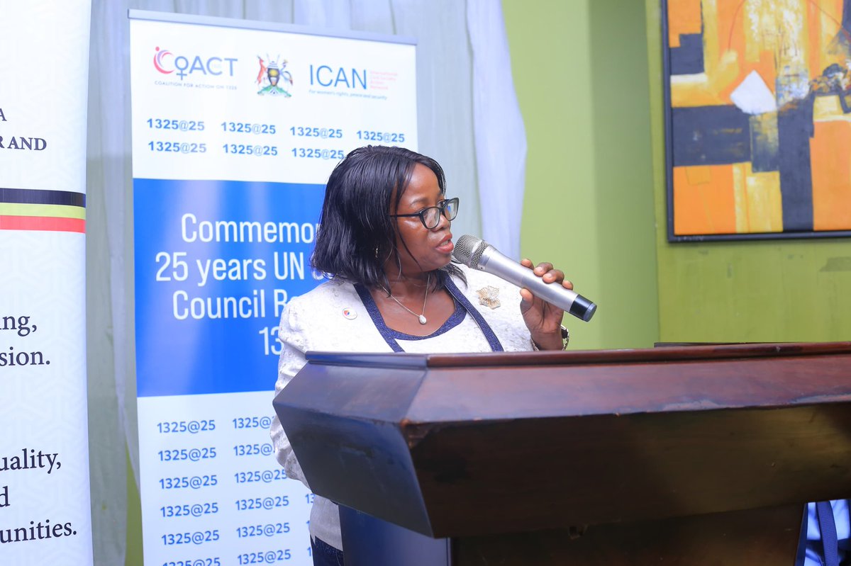 Peace without justice is not tenable. We ask <a href="/Parliament_Ug/">Parliament of Uganda</a> to support the Transitional Justice Bill and for approval of the National Peace Policy. #Resolution1325 must be a living commitment &amp; a reality for every woman &amp; girl in Uganda. <a href="/TheWIPCentre/">Women's International Peace Centre</a> Juliet Were #WPatS25