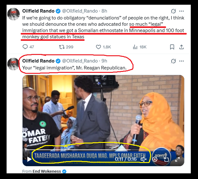 We need to end 99% of "legal" daisy-chain "family reunification" immigration. It's a scam. We're guzzling arsenic tea.

No more feral savage "paperwork Americans" bringing their ancient blood feuds here with them.