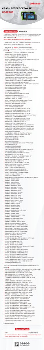 ObdstarTec's tweet image. #OBDSTAR #AUTOMOTIVE #SoftwareUpgrade
IMMO🌟
Cluster Calibration🌟
ECU Flasher🌟
Crash Reset🌟

#keyprogramming #Odometer #mileagecalibration #ECUFlasher #SRS #CrashRepair