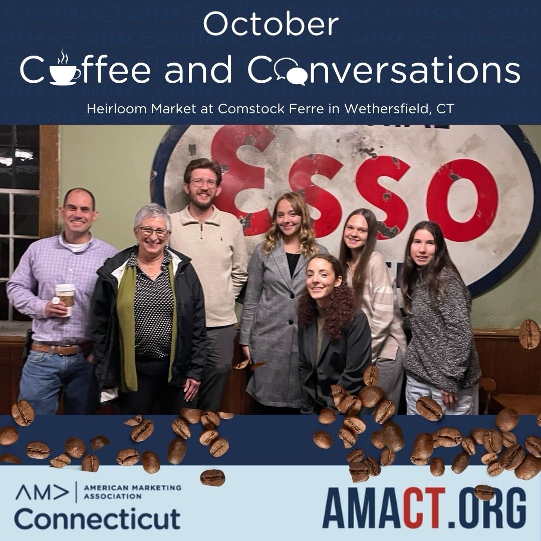 Thanks to everyone who braved the rain to join AMA Connecticut for Coffee &amp; Conversations at Heirloom Market in Wethersfield! ☕️💬

Bright energy on a gloomy Halloween Eve!

✨ See November’s events: amact.com/events￼
#AMACT #MarketingCommunity