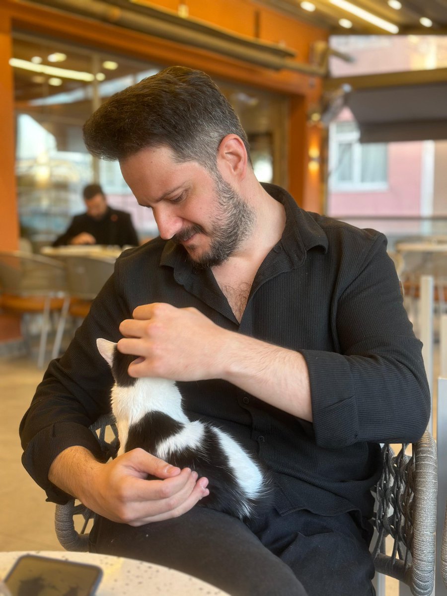 orhitweet's tweet photo. Yalanlar ve aldatmacalarla dolu bir dünyada, beni rastgele bir kediyle otururken bulacaksın. https://t.co/bUqhWnXXEJ