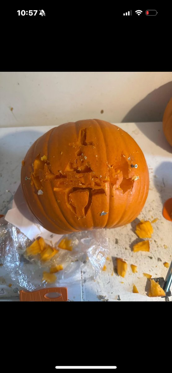ling_squid's tweet photo. @_AlexHirsch Uhhhhhh where am I who am I all I rember was shaking hands with a black hand and carving some kinda pumpkin but I don’t rember doing the guy who the heck is this https://t.co/da4XFE8uaj
