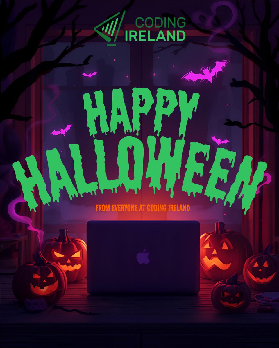 codingireland's tweet image. 🕸️👻 Happy Halloween from everyone at Coding Ireland!🎃💻
May your code be bug-free and your treats be plenty 👾🧡 #CodingIreland #HappyHalloween #SpookyCode